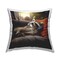 Raccoon & Relaxing Music Design by Jim Baldwin Outdoor Printed Pillow